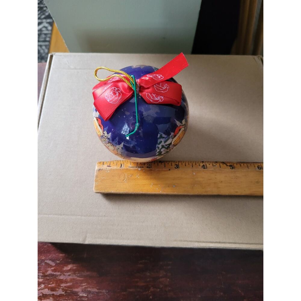 Matrix 1996 PAWS Garfield Snowman Christmas Ball Ornament With Garfield Bow - Picture 8 of 8